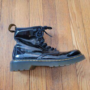 SINGLE Doc Marten Dr Martens 1460 Glitter J Black Patent Leather RIGHT Boot EU34
